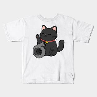 Maneki-Neko Black Kids T-Shirt